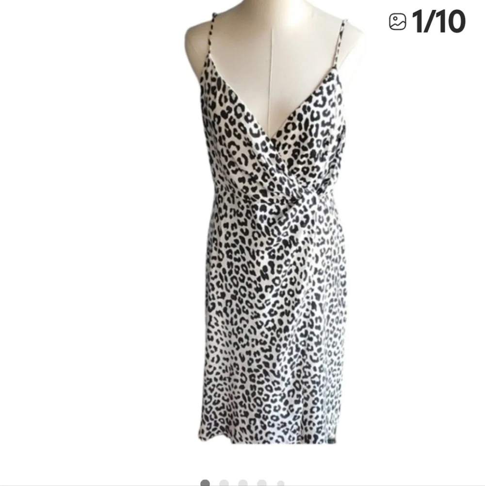 black white faux wrapped dress size s - Picture 11 of 11
